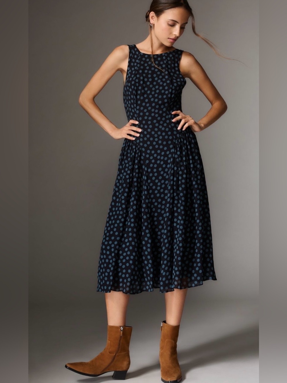 Anthropologie x Anelis Sleeveless A-Line Midi Dress Size 2 NWT